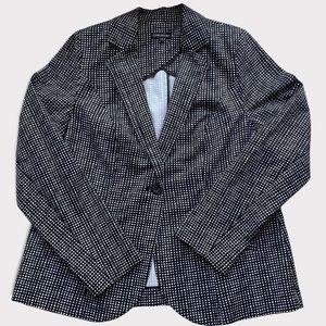 Lane Bryant Womens Black and White Check Blazer